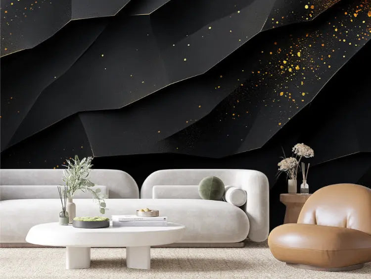 Obsidian Gold Fracture - WallCreatives