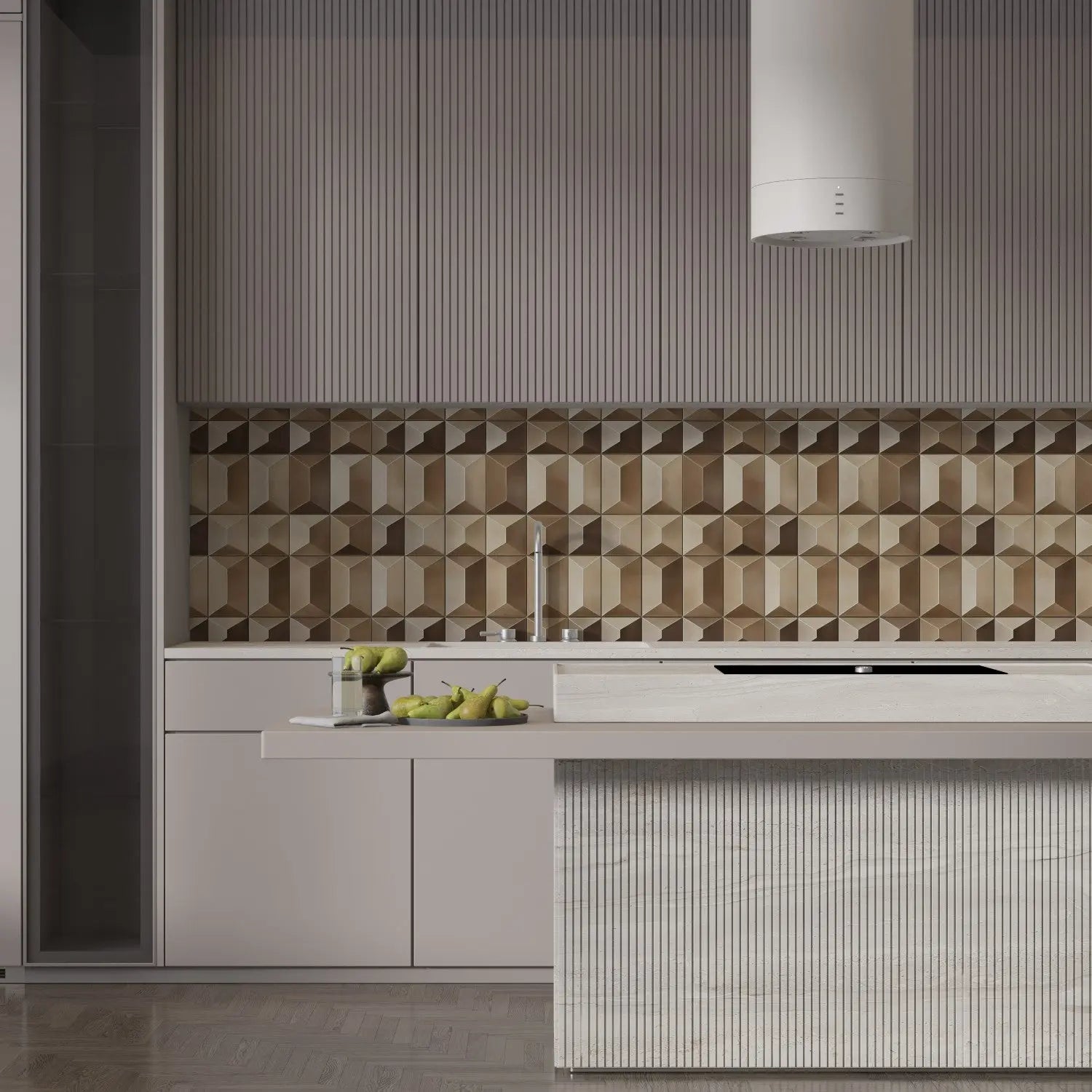 Sculpted Bronze Geometric Wall WallCreatives