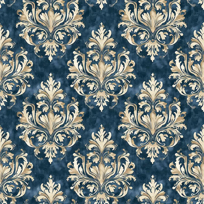 Gilded Age Sapphire Damask - WallCreatives