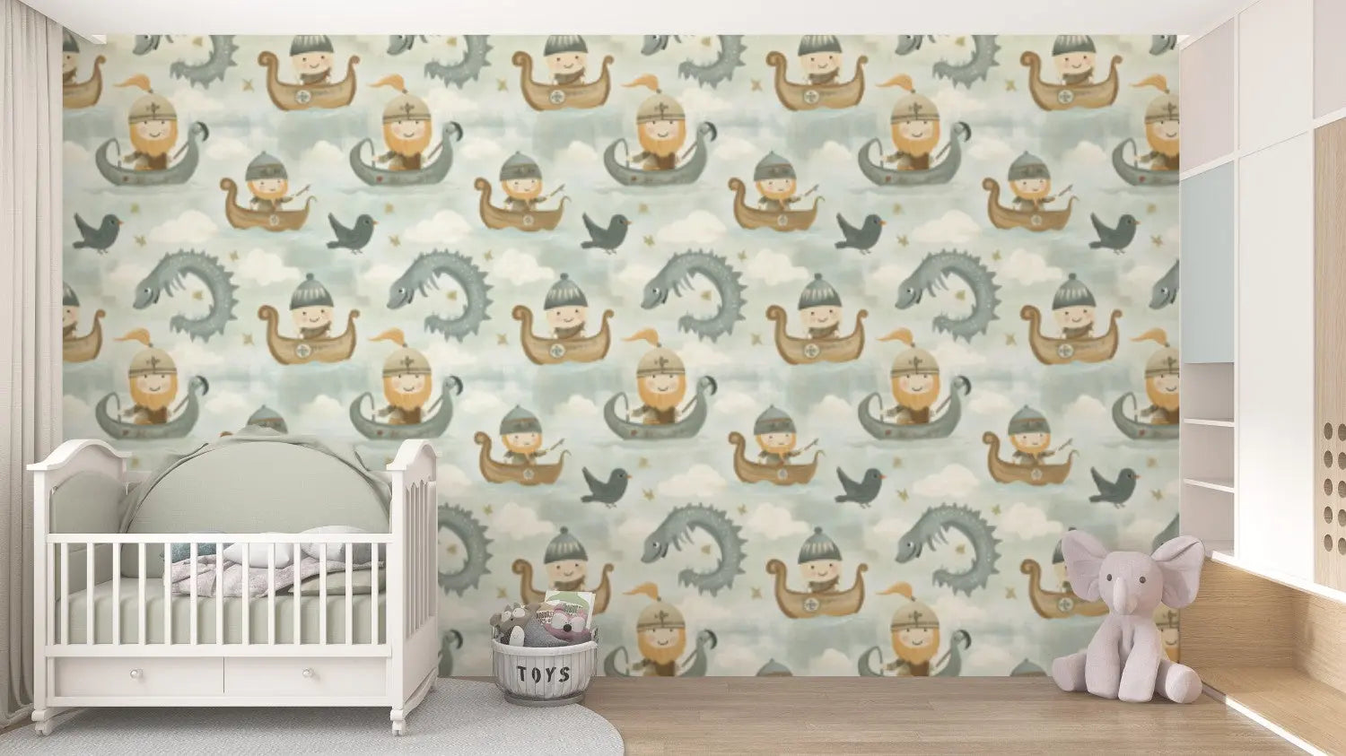 Whimsical Viking Sea Adventure WallCreatives