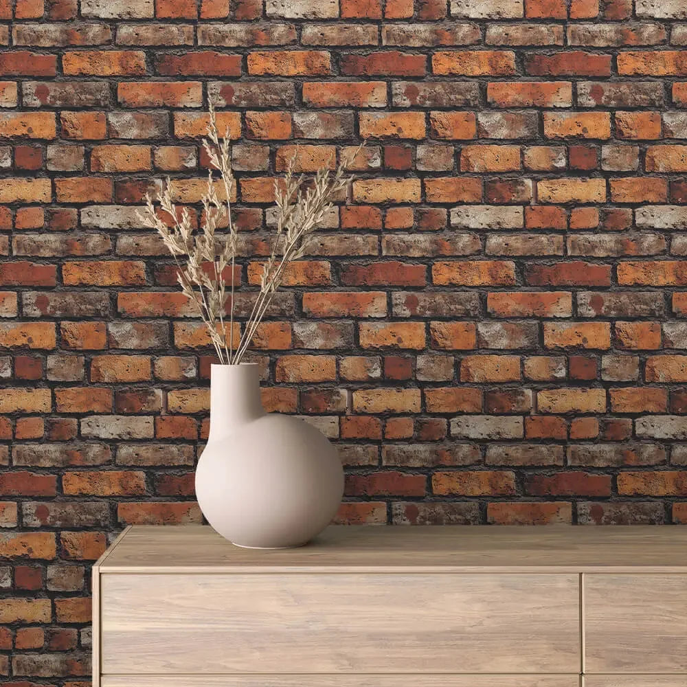 old town terracotta brick - wallcreatives
