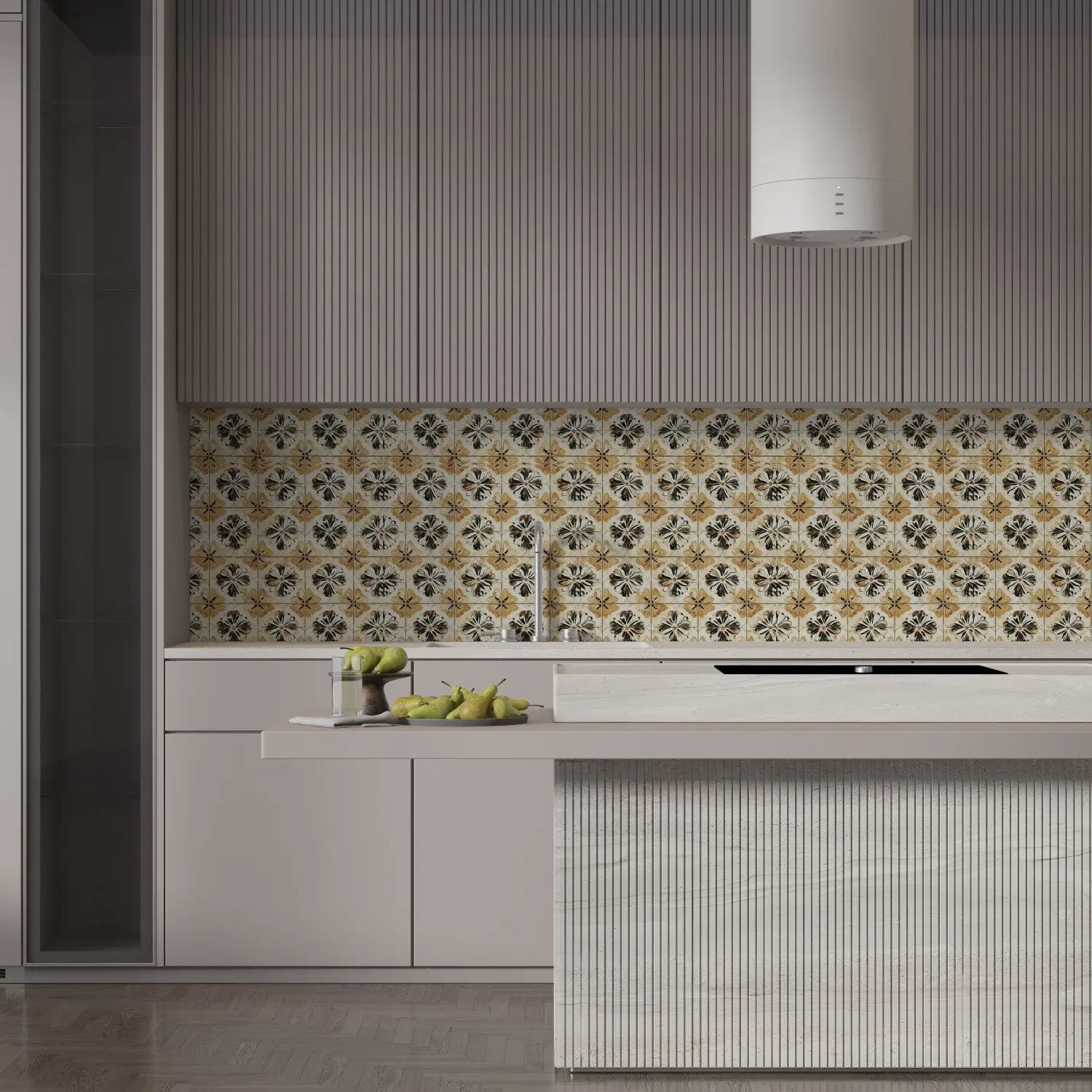 Tuscan Sepia Bloom Tile WallCreatives