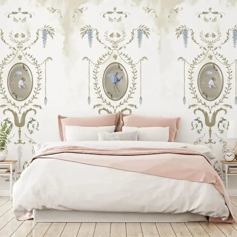 Royal Animals White Wallpaper Vladila