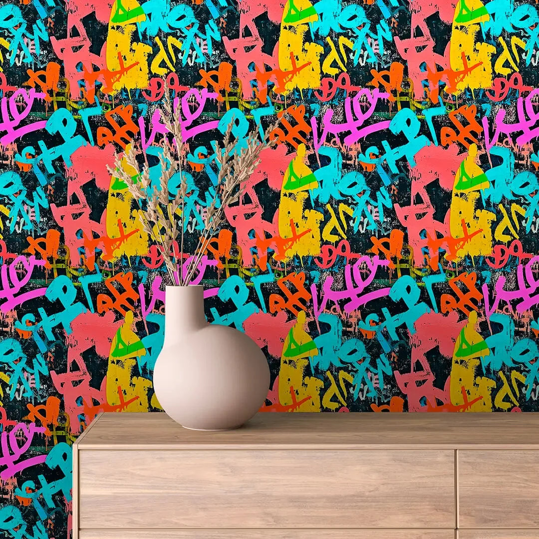 downtown pulse abstract graffiti - wallcreatives
