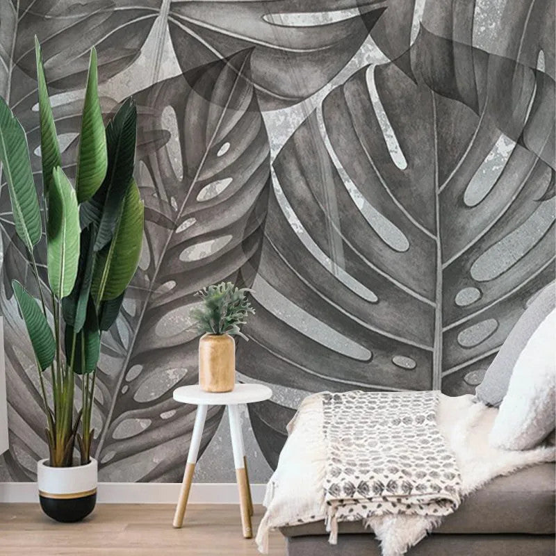 Grey Philodendron Wallpaper Vladila