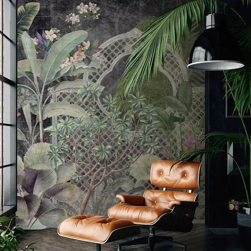 Verdant Mosaic (dark) Wallpaper Vladila