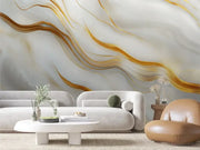 Gilded Currents on Silk Marble - WallCreatives