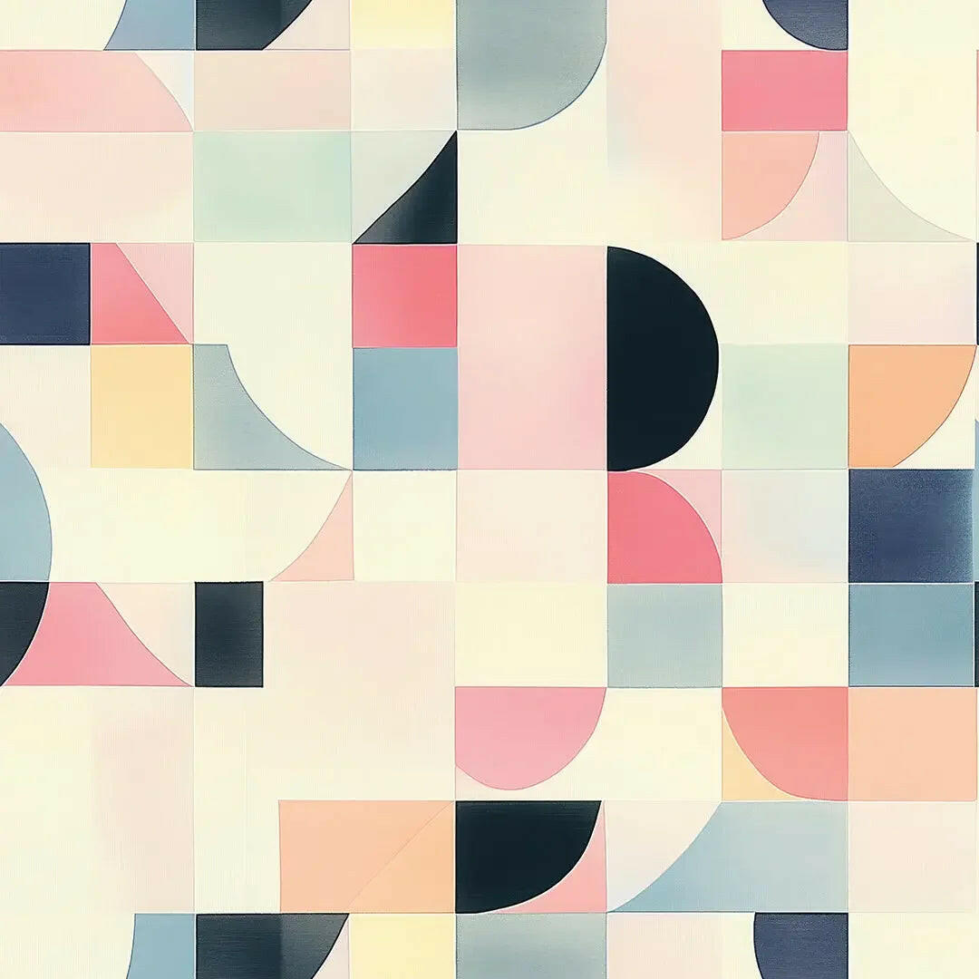 Mid-Century Pastel Mosaic - WallCreatives
