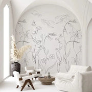 Intaglio Field White Paper Wallpaper Vladila