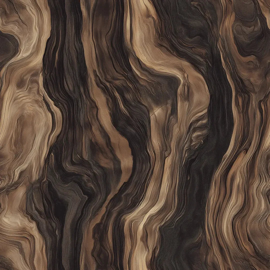 Midnight Walnut Swirl Wallpaper - WallCreatives