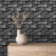 Charcoal Ledge Stone Wall - WallCreatives