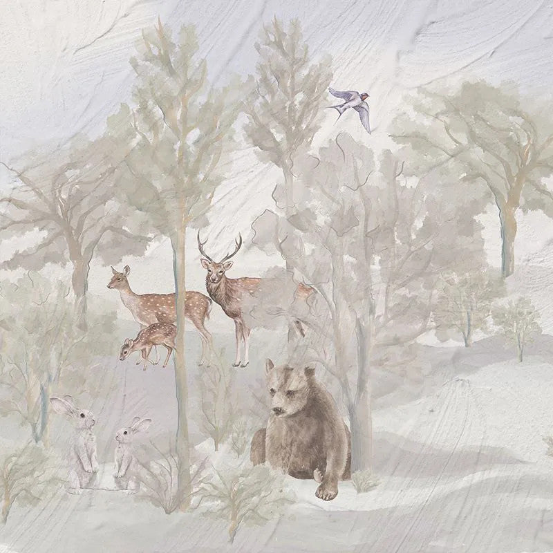 Foggy forest faun in color Wallpaper Vladila
