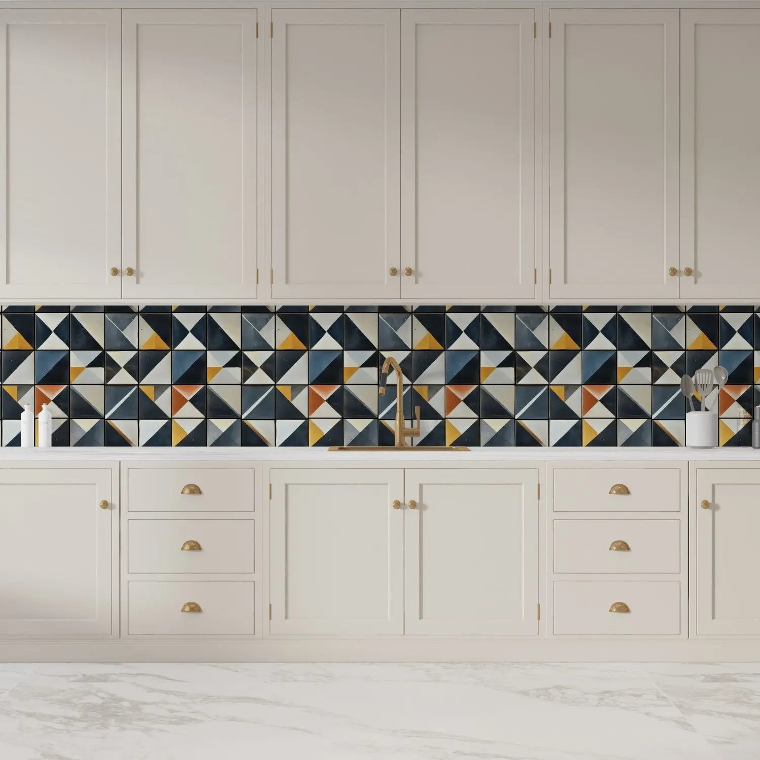 Artisan Geometric Block Mural WallCreatives