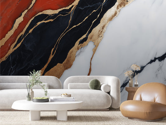 Crimson Caldera Marble Flow