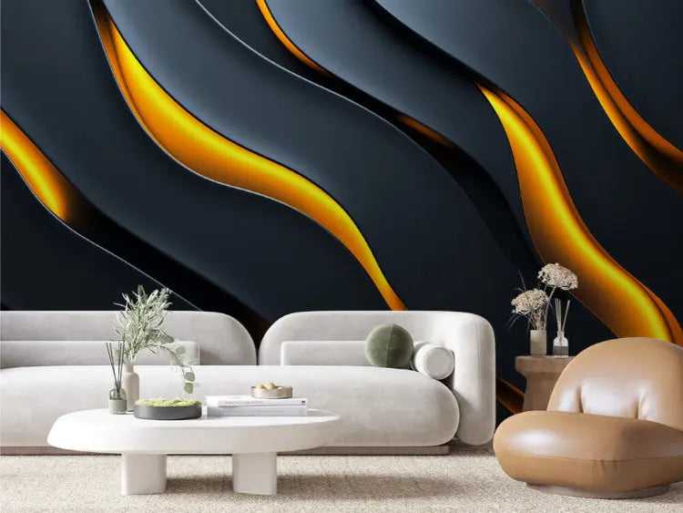 Molten Gold Rift Wallpaper - WallCreatives
