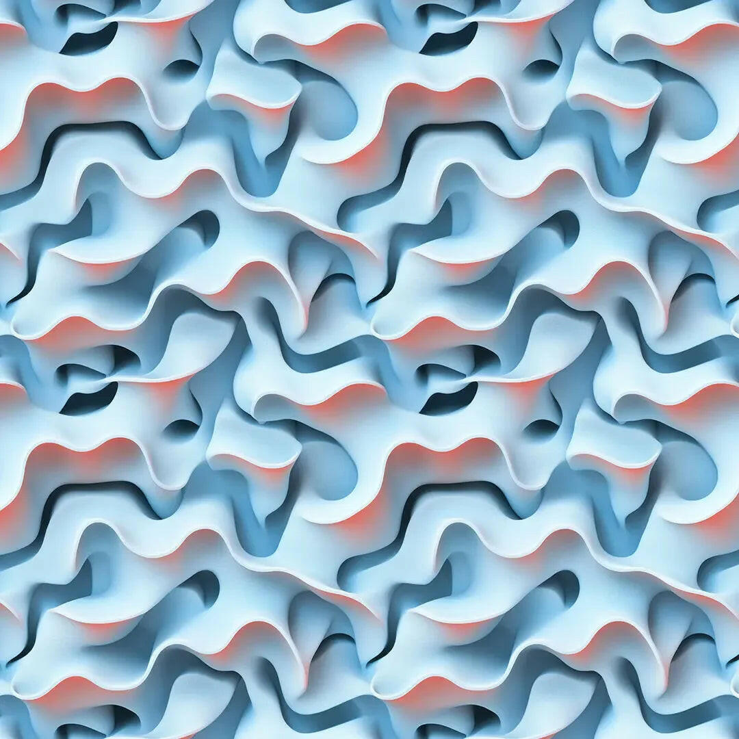 Whispering Azure Coral Waves - WallCreatives