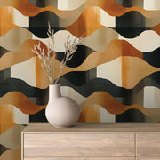Earthen Harmony Wave Pattern - WallCreatives