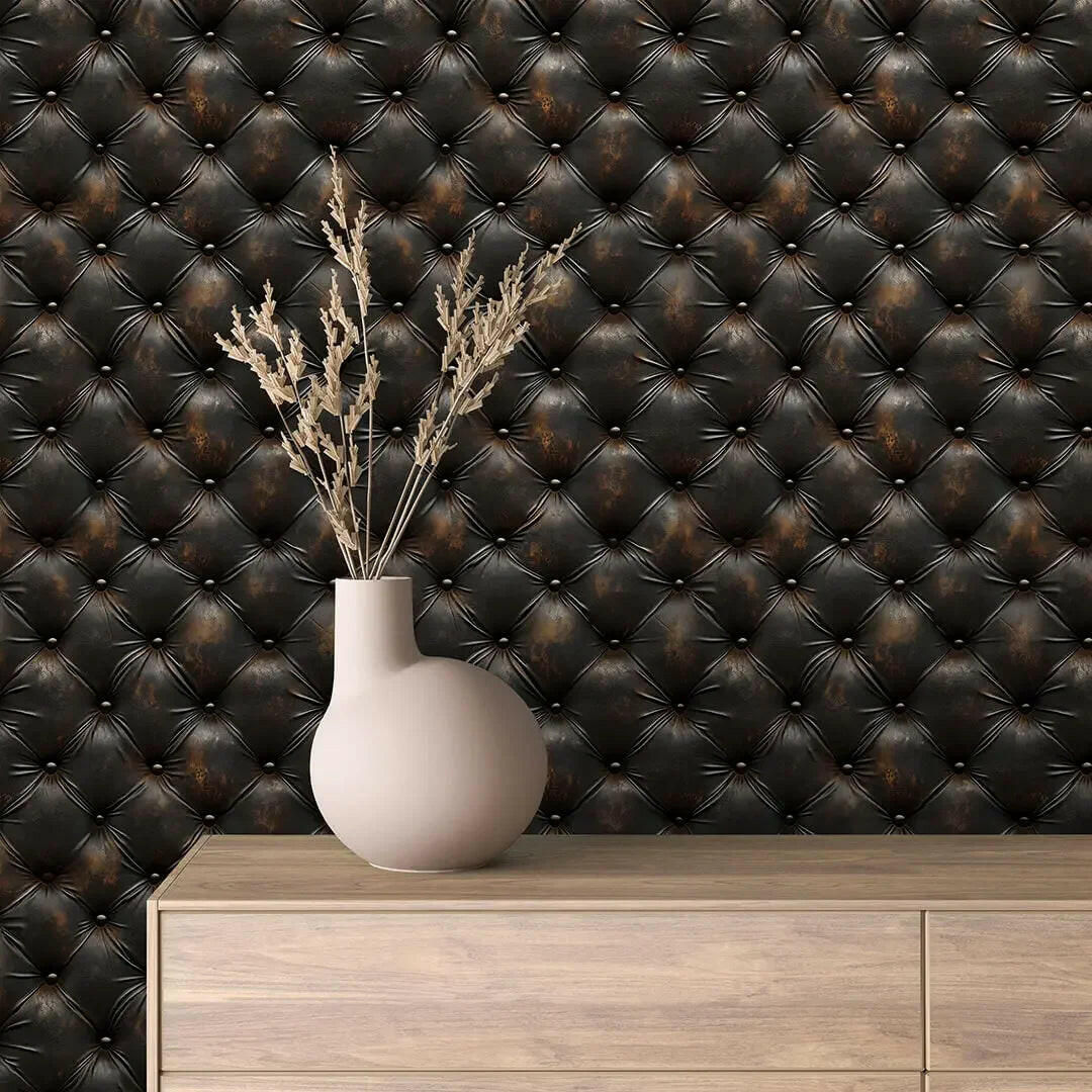 Heirloom Tufted Leather Panel - WallCreatives