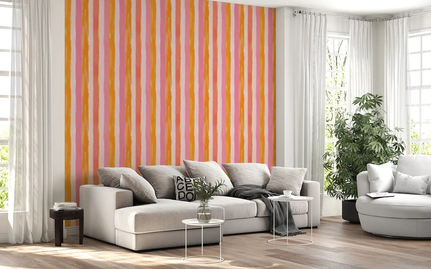 Sunset Sorbet Stripe WallCreatives