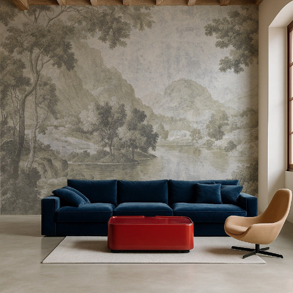 Tapet Slumbering Lake cream WallCreatives