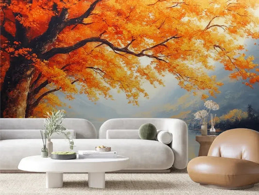 Golden Hour Grove Mural - WallCreatives