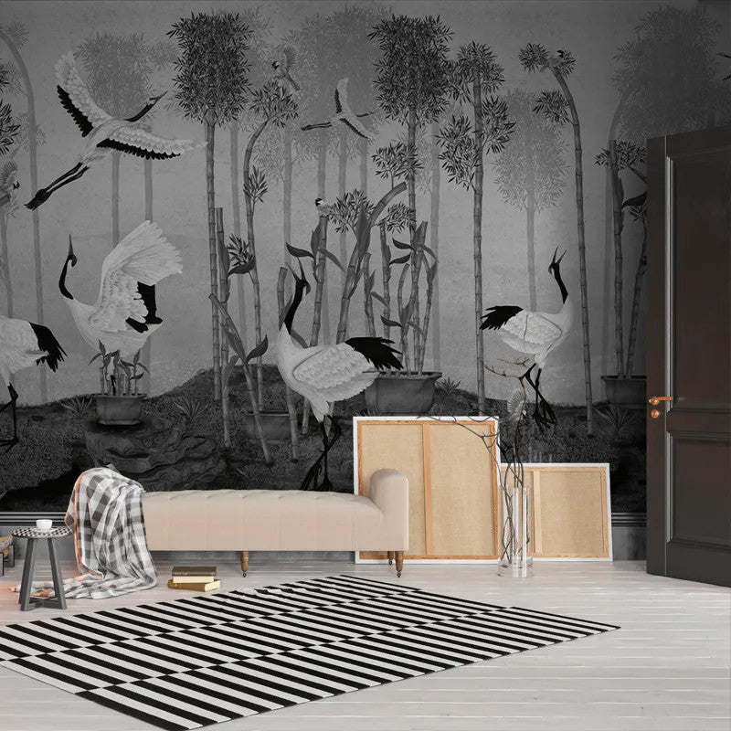 Red Crown Sanctuary in Monochrome Wallpaper Vladila