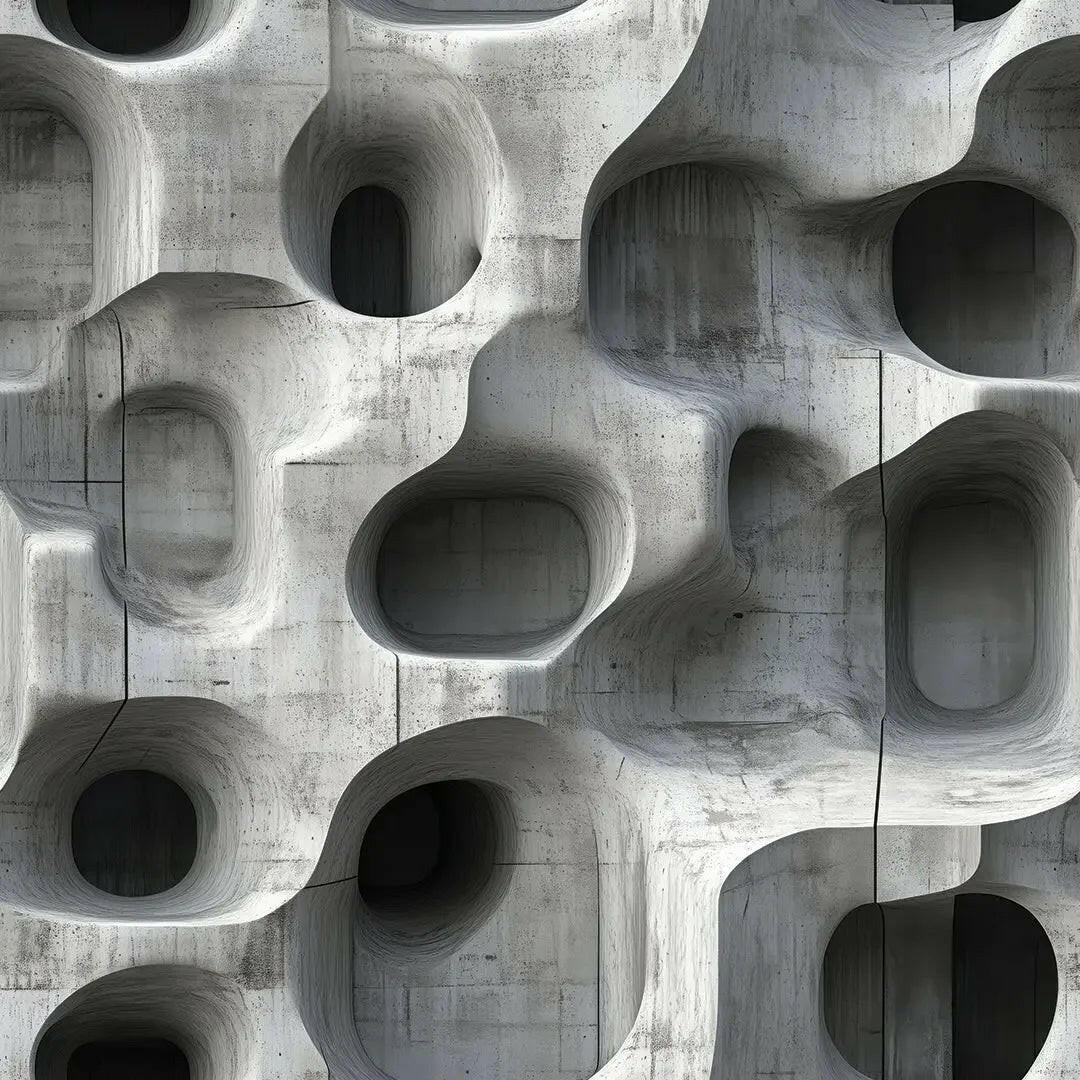 Sculpted Concrete Caverns - WallCreatives