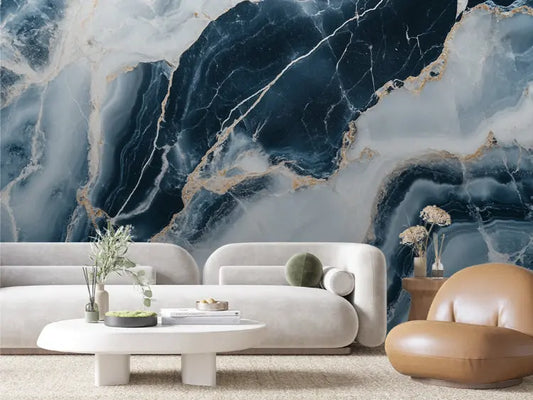 Midnight Ocean Kintsugi Mural - WallCreatives