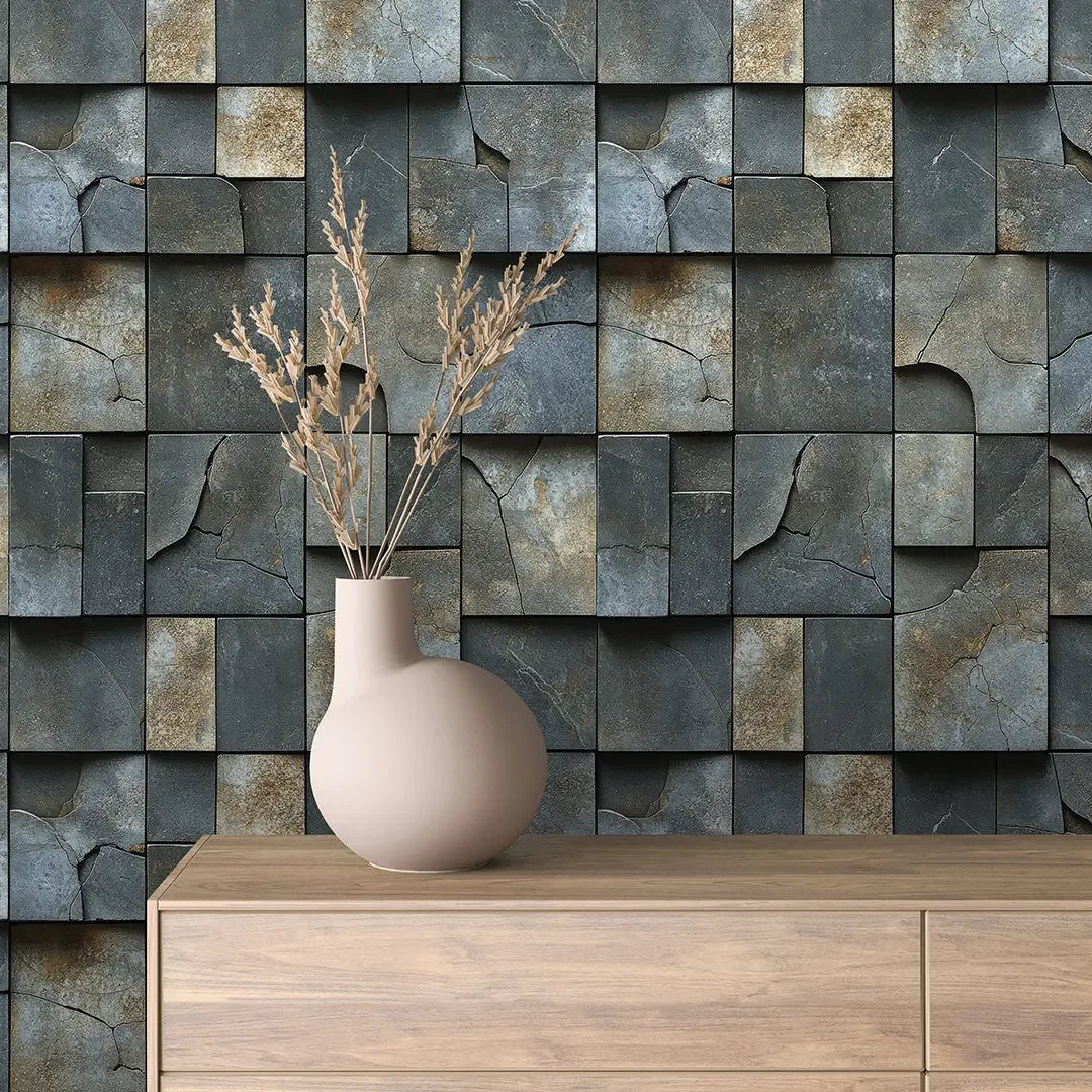 fractured slate block mosaic - wallcreatives