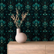 Emerald Reverie Damask - WallCreatives