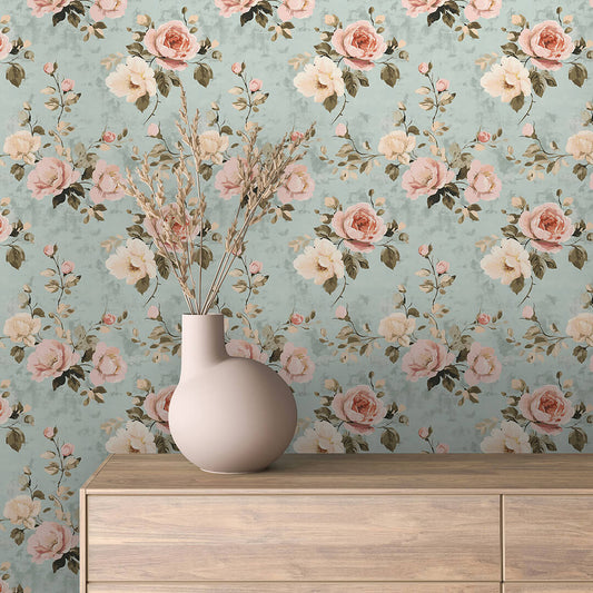 Faded Rose & Sage Memoir - WallCreatives