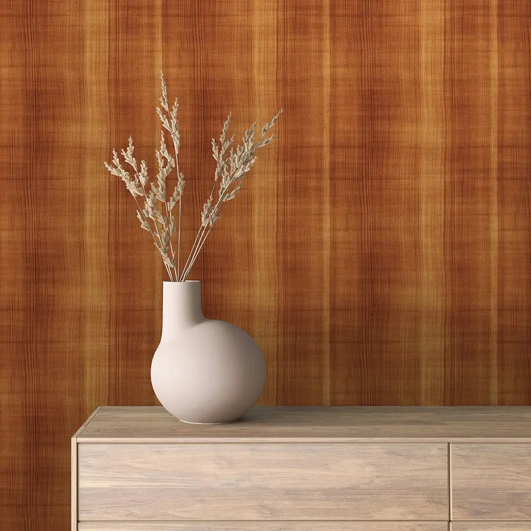 Caramel Silkwood Stripe Wallpaper - WallCreatives