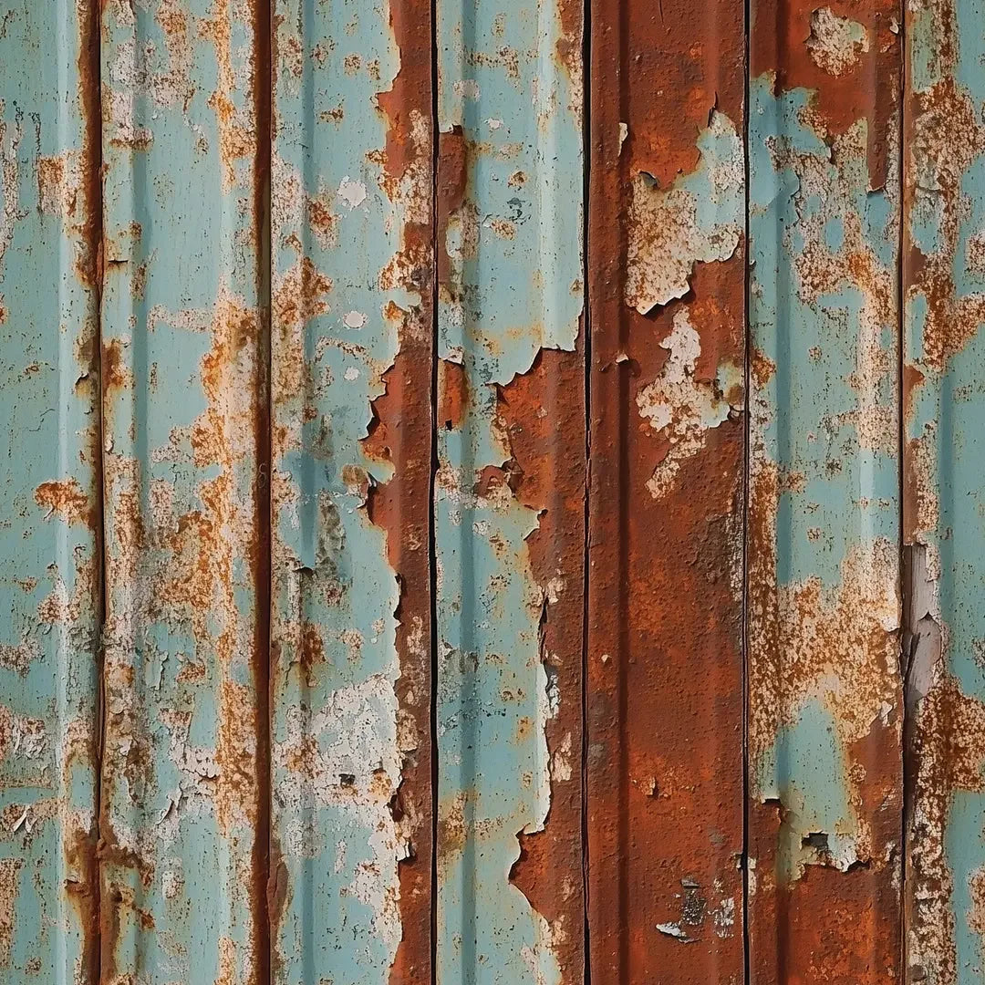 urban teal and rust patina - wallcreatives