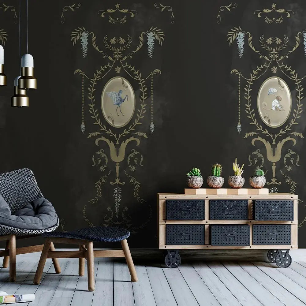 Royal Animals Black Wallpaper Vladila