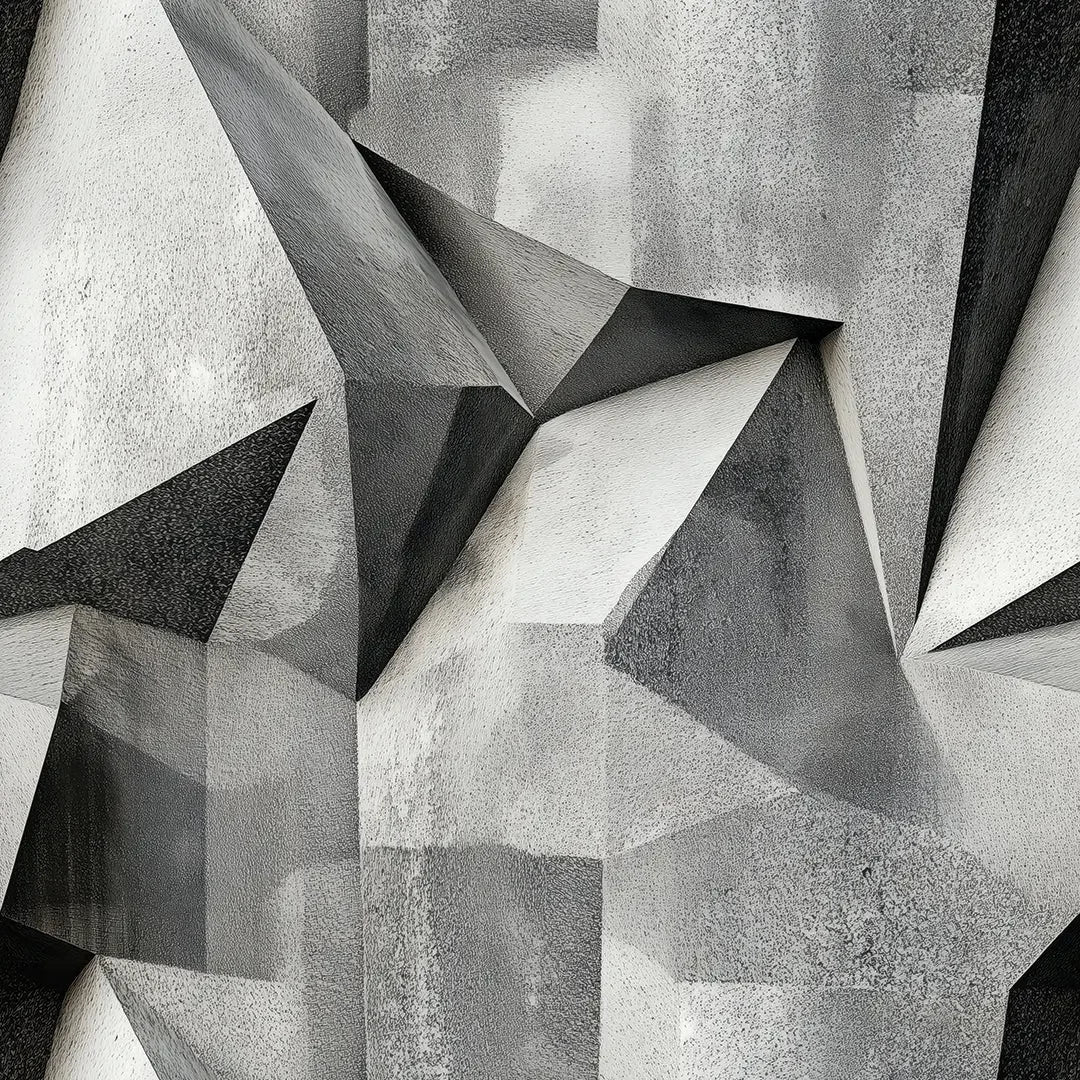 Urban Graphite Facets Mural - WallCreatives