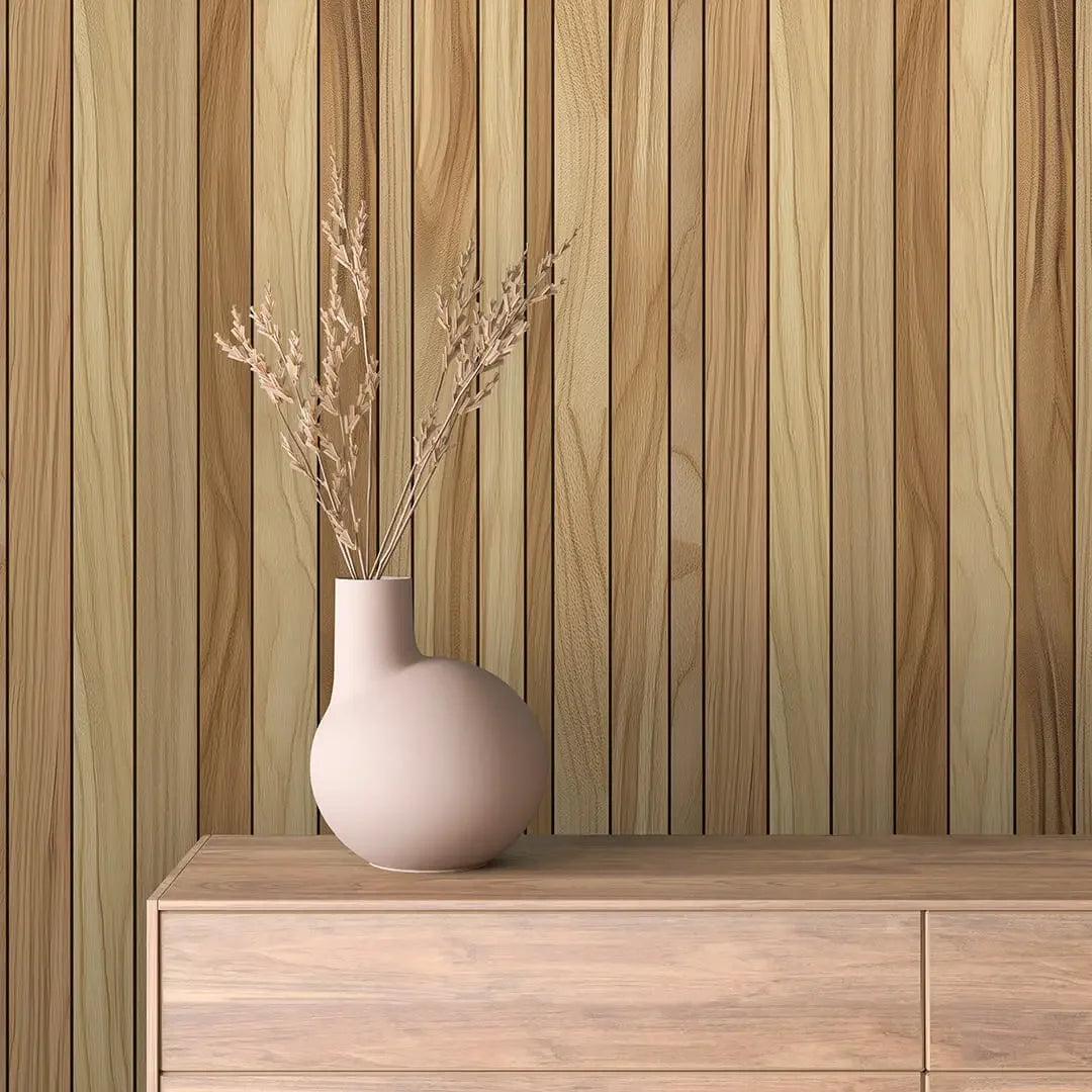Refined Grove Vertical Wood Slats - WallCreatives