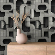 Brutalist Forms Concrete Mural - WallCreatives