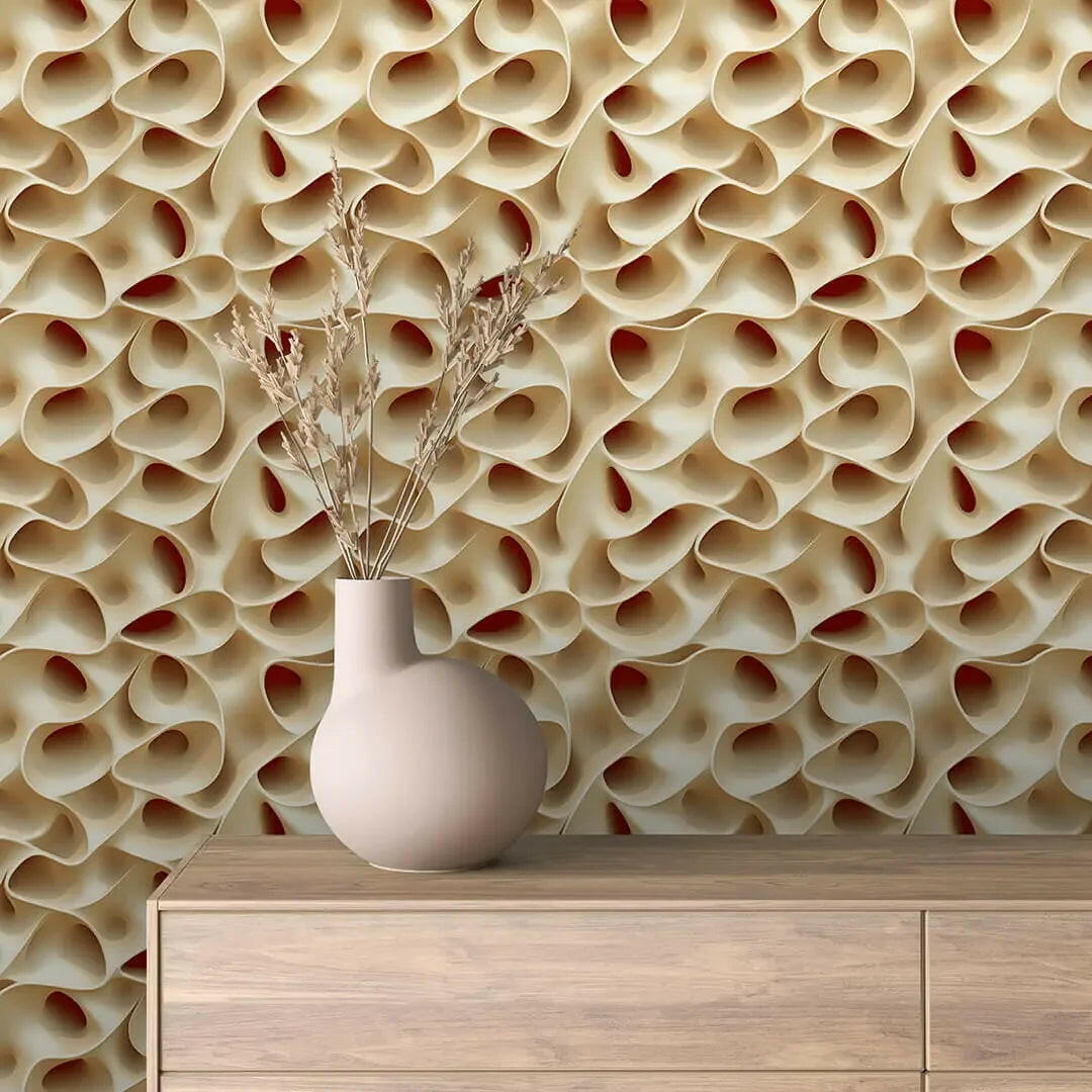 Sculpted Ivory Flow - WallCreatives