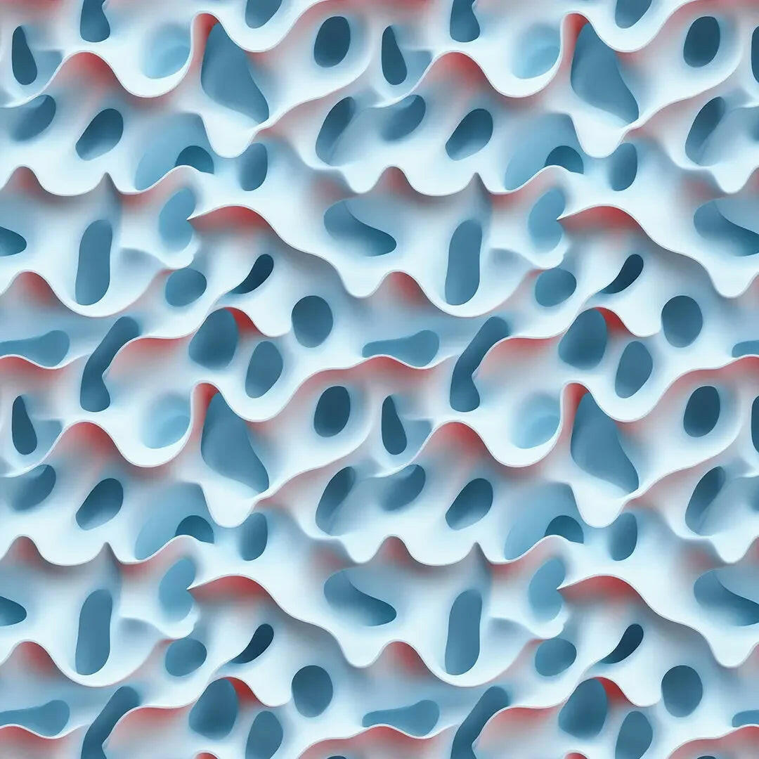 Ethereal Blue Coral Lattice - WallCreatives