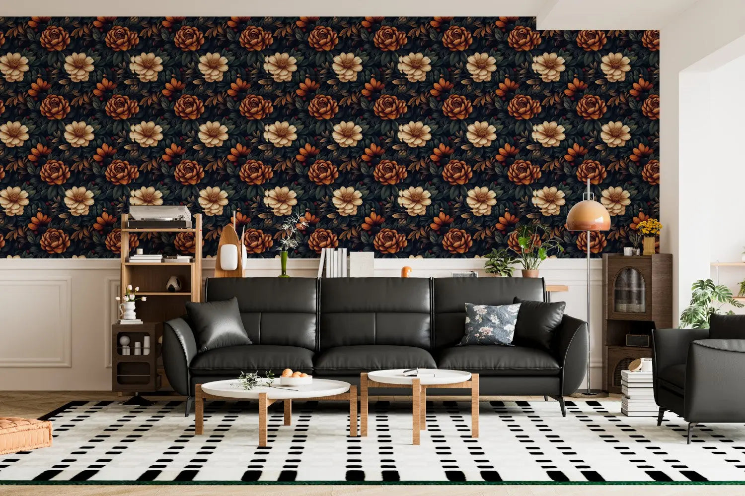Twilight Floral Embrace WallCreatives