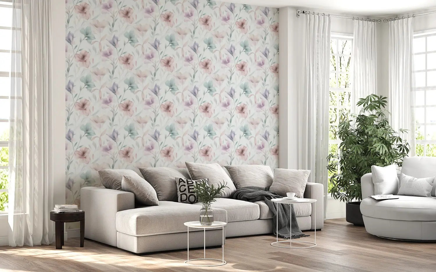 Ethereal Silk Bloom Wallpaper WallCreatives