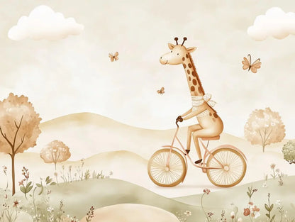 Giraffe's Gentle Afternoon Ride - WallCreatives
