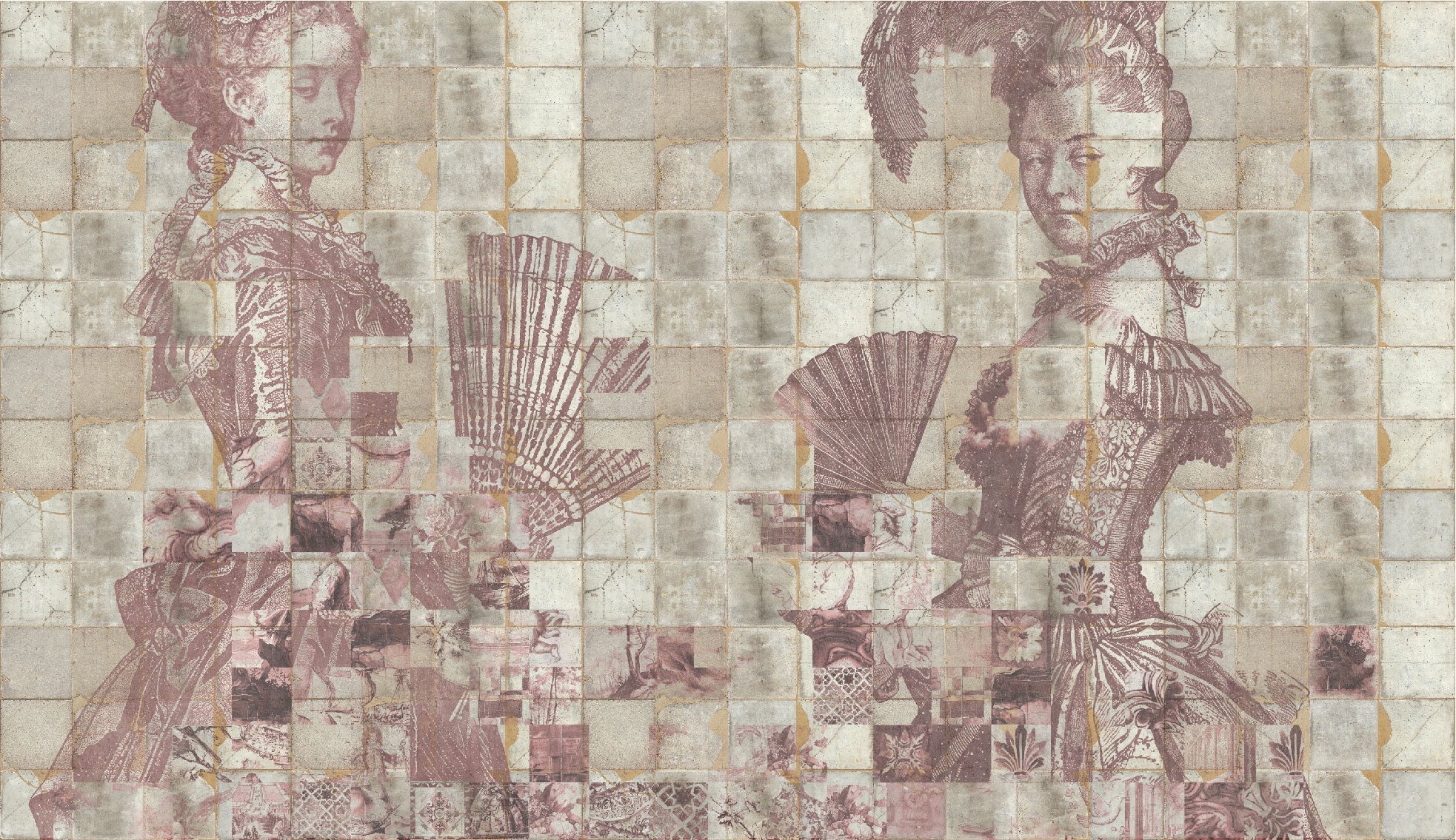 Tapet Shattered Dames rose WallCreatives