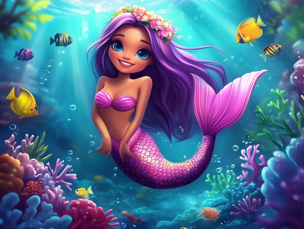 Enchanted Ocean Princess Mural - WallCreatives