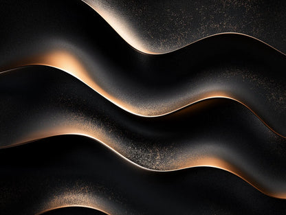 Gilded Noir Waves - WallCreatives