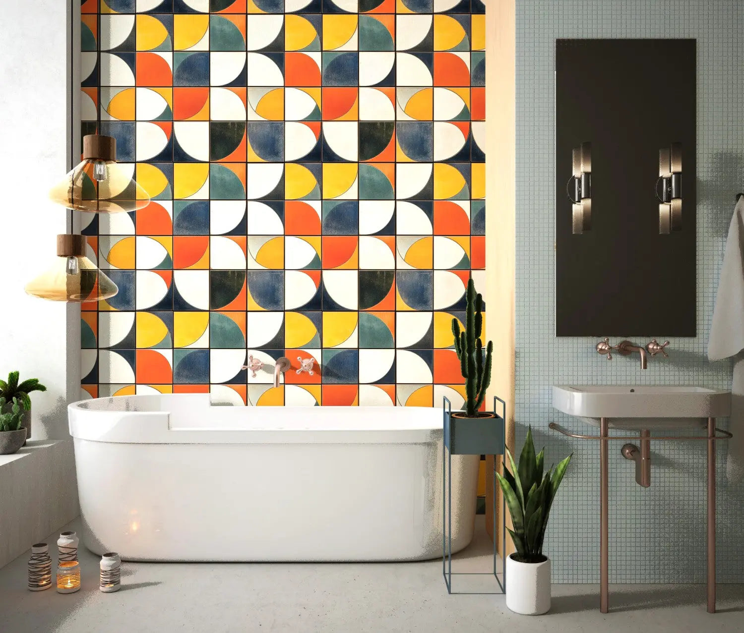 Abstract Cadence Tiled Mural WallCreatives