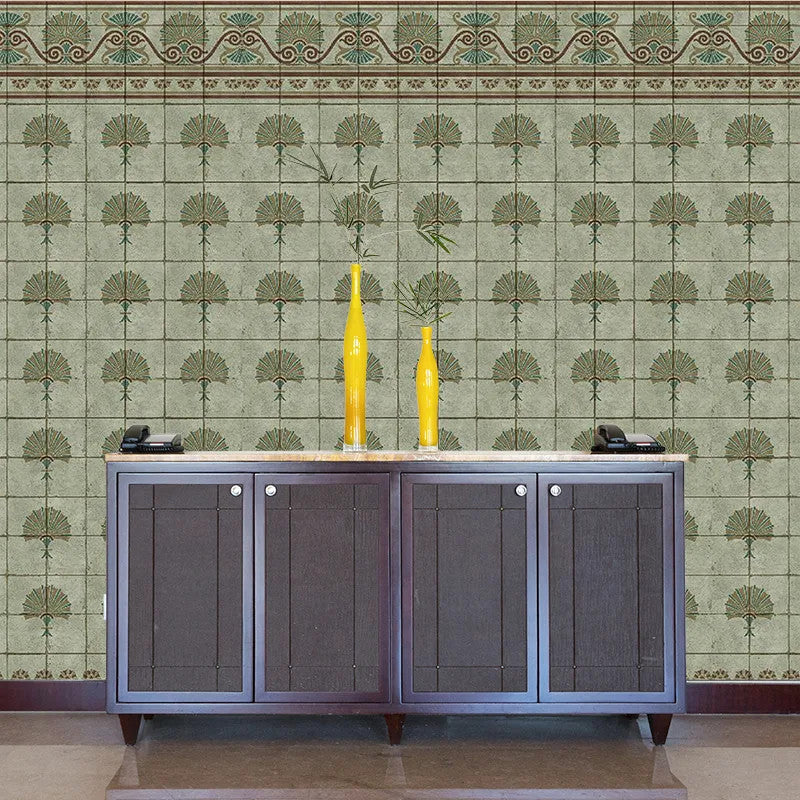 Green Tiles Art Nouveau Wallpaper Vladila