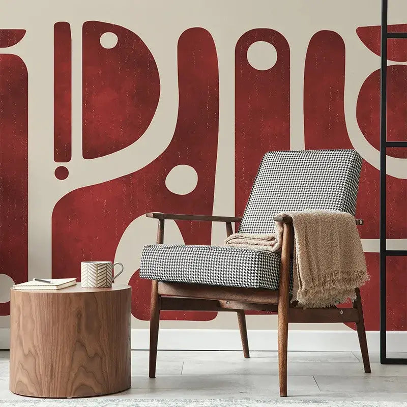 Tribal Tide Watercolor Red Wallpaper Vladila