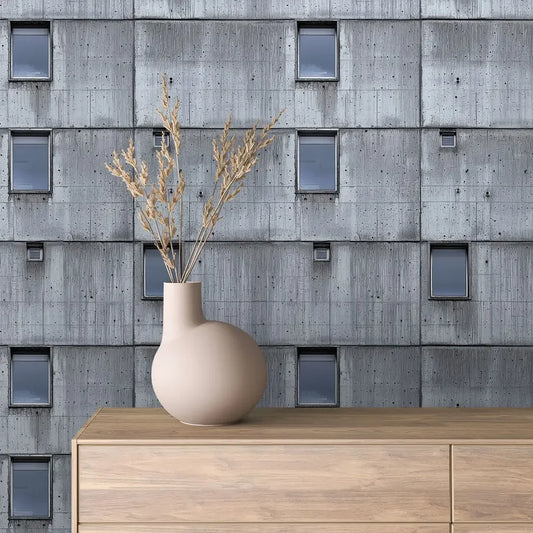 Brutalist Concrete Panel Mural - WallCreatives
