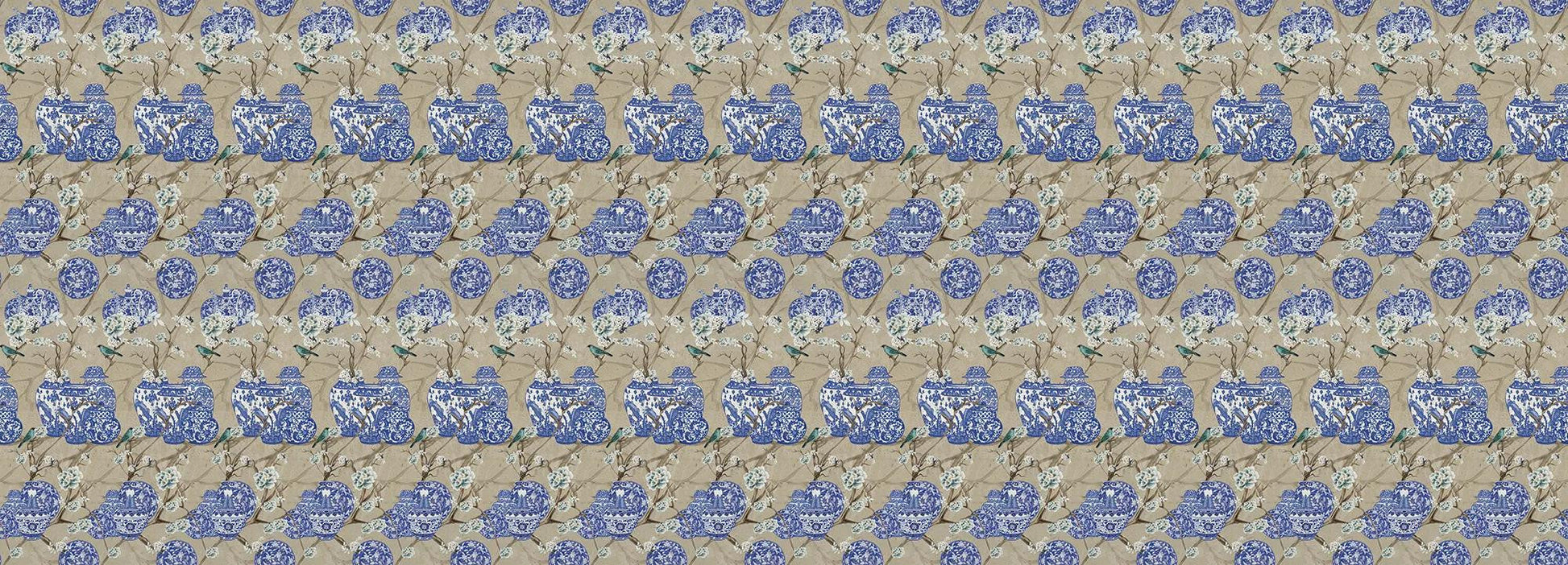 Hydrangea and Ginger Tea Party Cream Wallpaper Vladila